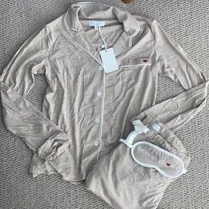 NWT PJ salvage taupe modal set